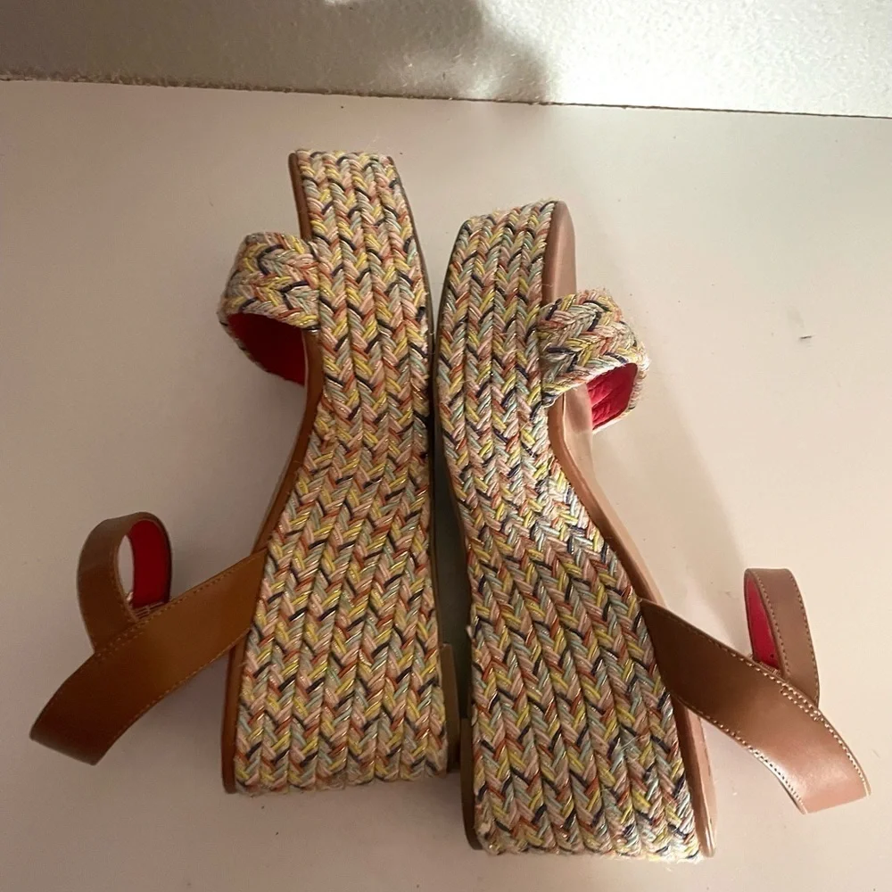 MIX NO. 6 Cammie multicolor open toe wedge platform sandal espadrille size 8